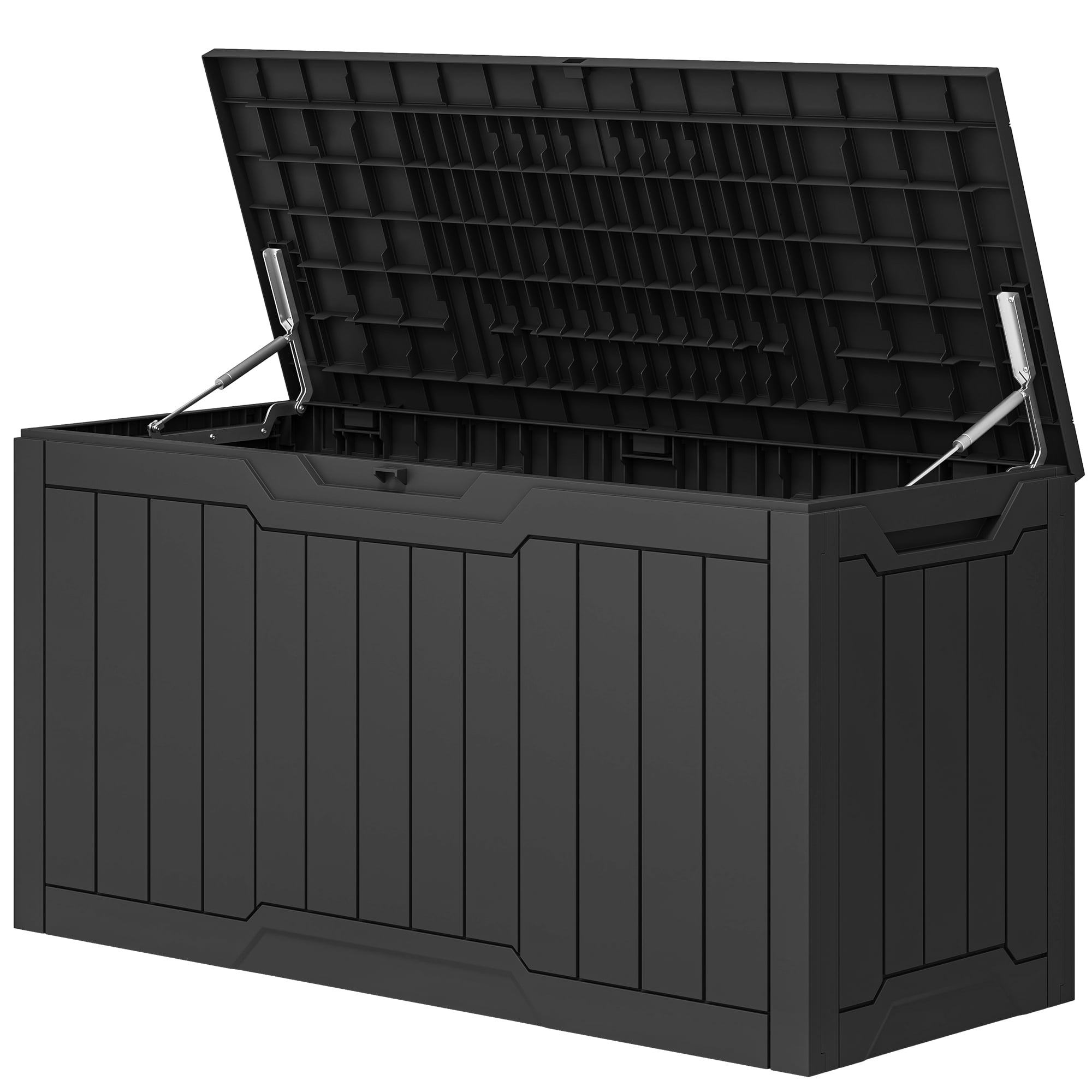 Uforic 80 Gallon Outdoor Resin Deck Box, Lockable Storage Bos for Patio & Garden, Waterproof,Black