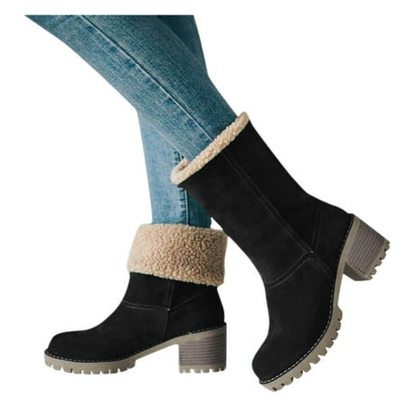 

Sanfanil Winter Boots For Women Warm Snow Boots Ladies Warm Booties Ankle Boots Shoes Female Mid Calf Boots
