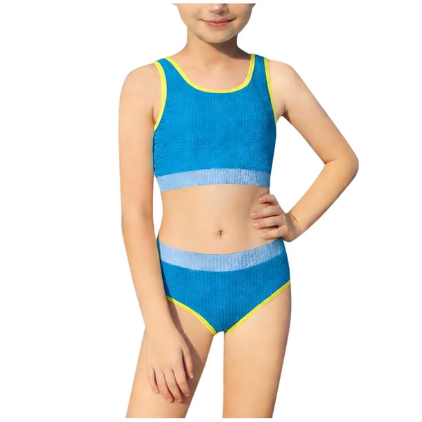 Vestido de Verano de Manga Larga Cuello Redondo Protector Solar de Manga Larga de los Niños, Mono de Manga Larga para la Piscina Y la Playa