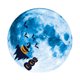 thumbnail image 3 of Inteprter Pegatina de pared decoración de Halloween Luna ventana calcomanía luminosa 3D papel tapiz autoadhesivo para decoración de fiesta en casa Kits de decoración para fiestas espantapájaros Inteprter HA007412-01, 3 of 6