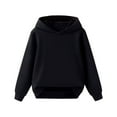 thumbnail image 3 of Kids Autumn Solid Color Hooded Pullover Sweater Middle Large Children, 3 of 4