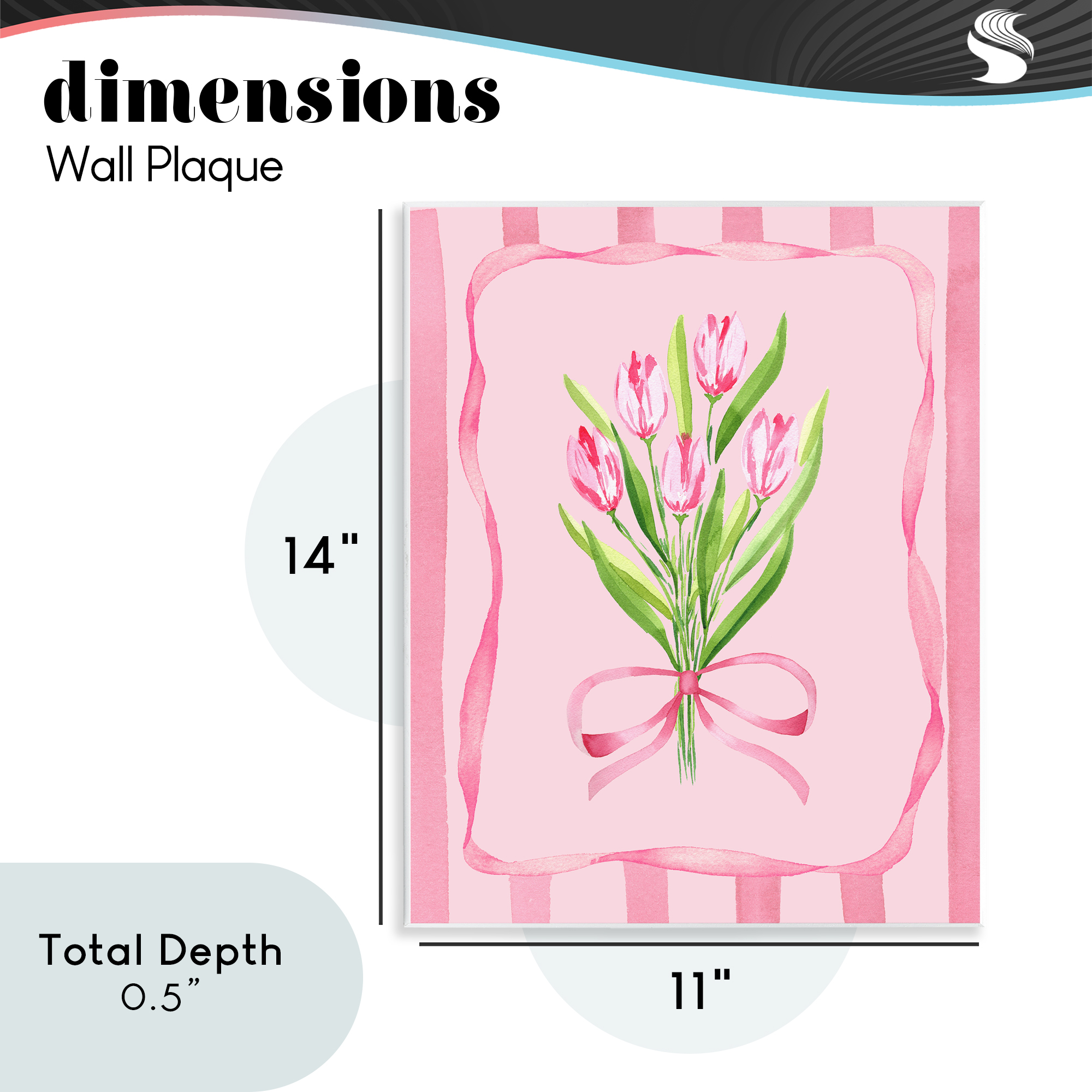 Pretty And Sweet Tulips Wall Plaque Art, design by Nina Jacobs