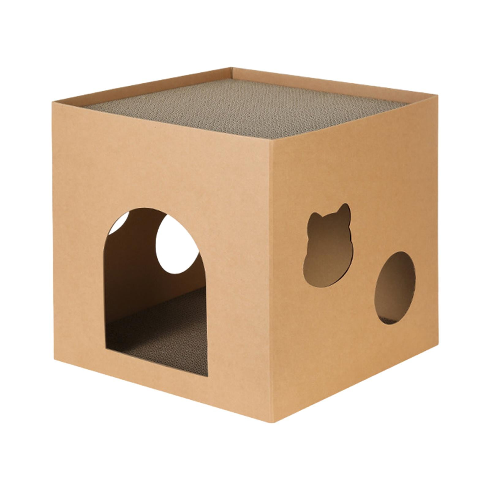 Bvdfgk Cat Box Cats Bed Pet Supplies Accessories with Scratch Pads Corrugated Cardboard Brown S