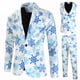 thumbnail image 4 of Traje de 3 piezas para fiesta de Navidad para hombre, traje de corte Regular con copos de nieve, sombrero de Papá Noel, chaqueta estampada, chaqueta, pantalones, chaleco, uniforme para niños para Navi, 4 of 5