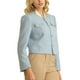 thumbnail image 4 of BLAZER CORTO DE TRABAJO PARA MUJERES INSPIRE CHIC DE MANGA LARGA ELEGANTE CHAQUETA DE TWEED M AZUL, 4 of 5
