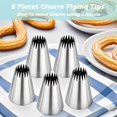 thumbnail image 2 of Hendiy 5 Piezas De Puntas Para Tuberías De Churro De Acero Inoxidable De 9 Pies, Punta Grande Para Tuberías, Puntas Para Hacer Churros, Puntas Para Glaseado, Puntas De Repostería Para Decoración De Pa, 2 of 5