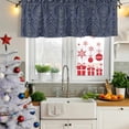 thumbnail image 5 of Navy Blue Curtain Valances for Windows, Kitchen Valance Window Treatments Panel 2 Pack, Boho Vintage Ethnic Tribe Abstract Art Rod Pocket Short Curtains for Bathroom Bedroom 54 x 18 Inch, 5 of 8