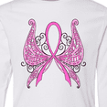 thumbnail image 4 of Inktastic Breast Cancer Awareness with Butterfly Ribbon Words Long Sleeve Youth T-Shirt, 4 of 5