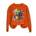 thumbnail image 6 of ClodeEU Women Holiday Mardi Gras Sweatshirts,Casual Fashion Long Sleeve Sequin Sweatshirt A-Orange,Womens Plus XL, 6 of 6