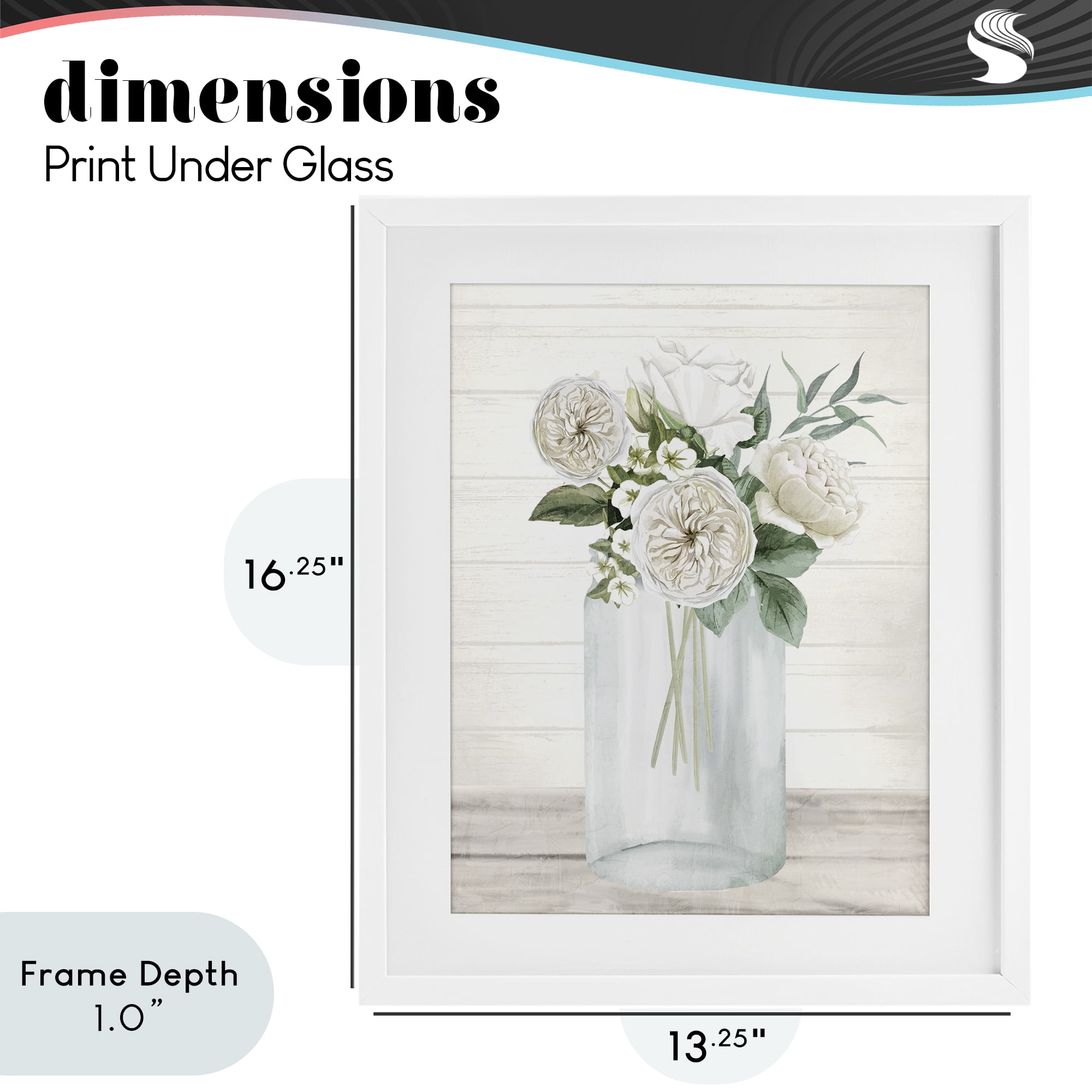 Stupell Industries Elegant Patience Bouquet White Framed Print Under Glass, design by Kim Allen