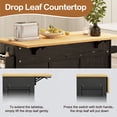 thumbnail image 6 of spanspace 48" Kitchen Island Cart with Drop Leaf , 10 Gallon Storage and Tilt Out Trash Can Cabinet , Portable Kitchen Island with Wheels Drawer and Adjustable Shelves for Kitchen, Black, 6 of 11