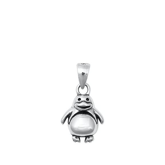 Sterling Silver Emperor Penguin Pendant Oxidized Puffin Charm 925 New Jewelry Female Unisex