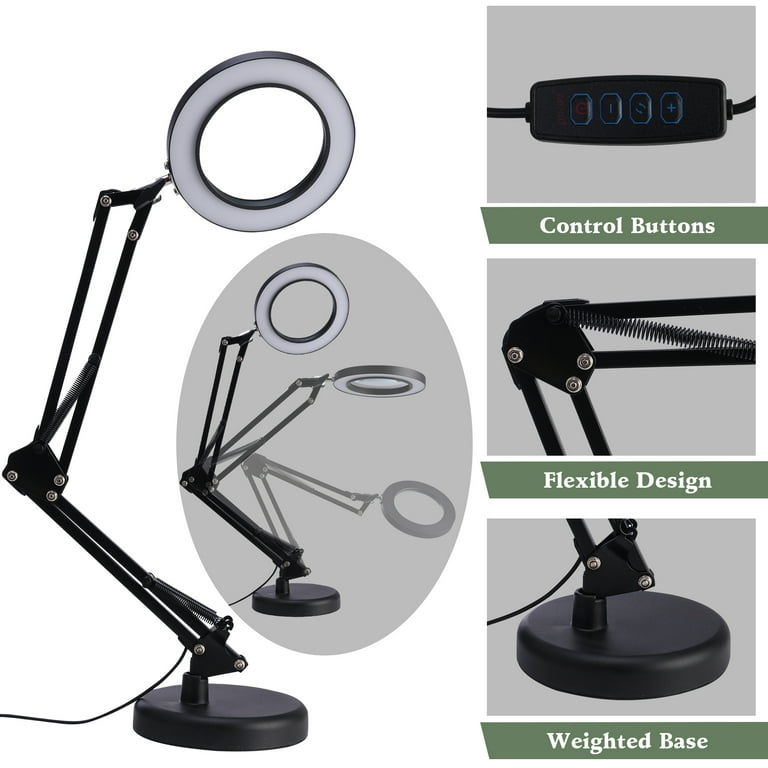 LELINTA Magnifying Glass LED Lamp, Lighted Magnifier with Stand