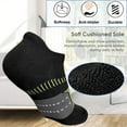 thumbnail image 2 of G&Y Men's Running Socks (6 Pairs) - Arch Support Athletic Ancle Socks, Black&White, 9-11, 2 of 7