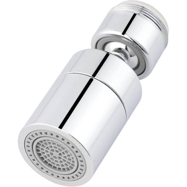 Aireadores de grifo de latón macizo con rotación de 360 grados, ángulo amplio, doble función, rosca macho de 24 mm, cromados (M24)