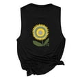 thumbnail image 4 of Pompotops Womens Tank Tops Casual Loose Fit Plus Size Sunflower Printed Tee Shirts, 4 of 5