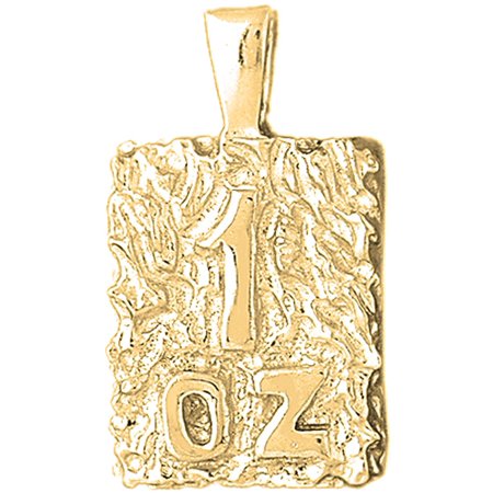 10K Yellow Gold "1 oz" Nugget Pendant - 40 mm
