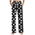 thumbnail image 2 of hotojiny Mens Pajama Pants Lightweight Wide Leg Heart Print Pj Trousers Casual Loose Fit Drawstring Sleepwear Valentine's Day Gift, 2 of 5