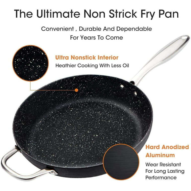 MICHELANGELO 12 Inch Frying Pan With Lid, Nonstick Copper Frying Pan With  Ceramic Coating, Nonstick Skillet With Lid, Large Frying Pan, Copper Pan  Nonstick Fry Pan - 12 Inch, Induction Compatible
