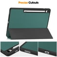 thumbnail image 6 of ELEHOLD Case for Samsung Galaxy Tab S10 FE+, Slim Stand Protective Case with S Pen Holder, Auto Sleep/Wake PU Leather Folio Cover,Darkgreen, 6 of 7