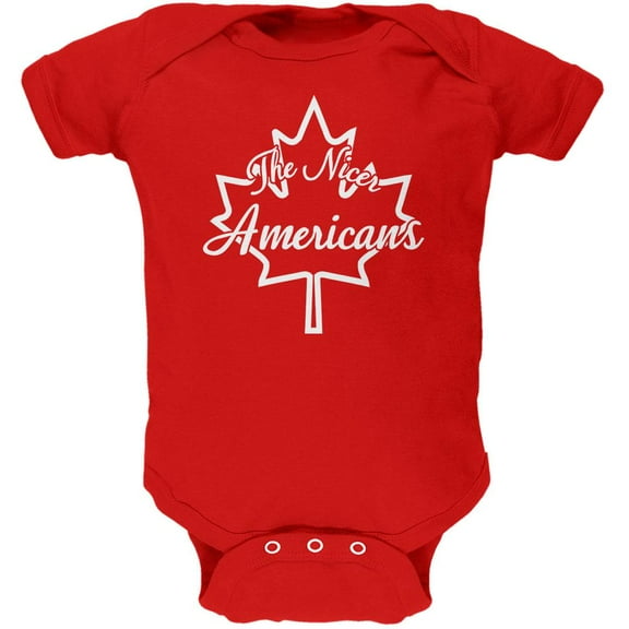 Canada The Nicer Americans Soft Baby One Piece Red 0-3 M