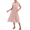 thumbnail image 2 of Vestido midi Zhyaj, túnica holgada, algodón, verano 2024, 2 of 7