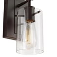 thumbnail image 5 of Hampton Bay Regan 4.5 in. 1-Light Espresso Bronze Bathroom Vanity Light with Clear Glass Shade, 5 of 6