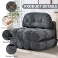 thumbnail image 5 of Centilab Folding Sofa Bed, Convertible Sleeper Chair with Pillow, Foldable Floor Sofa Couch, Portable Futon Mattress with Back Support for Living Room Bedroom Guest Room, Single Gray, 5 of 9