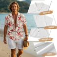 thumbnail image 3 of Tsovthrid Cardinal Cherry Blossom Print Linen-Like Shirts for Couples Matching Set, Men's Button Down Shirt or Women's Sleeveless Maxi Dress, Family Matching Outfits for Husband and Wife, 2XL, 3 of 7