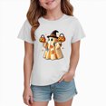 thumbnail image 5 of NOLDARES Children Girls Boys Tops Halloween Themed Cartoon Printed Short Sleeved Crew Neck T Shirt(White,7-8 Years), 5 of 7