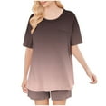 thumbnail image 4 of cfhntfmh 2 Piece Casual Sets for Women Loose Half Sleeve Round Neck Lounge Tees Casual Summer Print Baggy Shorts Outfits, 4 of 6