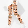 thumbnail image 4 of Odeerbi Toddler Girls Leggings Halloween Ghost Print Stretchy Tights Pants 3-8 Years Kids Soft Comfortable Ankle Length Printed Leggings Orange, 4 of 5