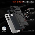 thumbnail image 5 of Case Designed for Samsung Galaxy A14 5G, Hybrid Back Case with Ring Stand & Hidden Card Slot & Support Magnetic Car Mount Shockproof Fall-Protection Slim Phone Cover for Galaxy A14 5G, Black, 5 of 7