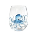 thumbnail image 3 of Artisanal Blue Ringed Glassware Octopus Stemless Wine Glass Handcrafted Borosilicate Nautical Tabletop Bar Decor Gift Set,Gifts for friends, family, and coworkers(G), 3 of 7