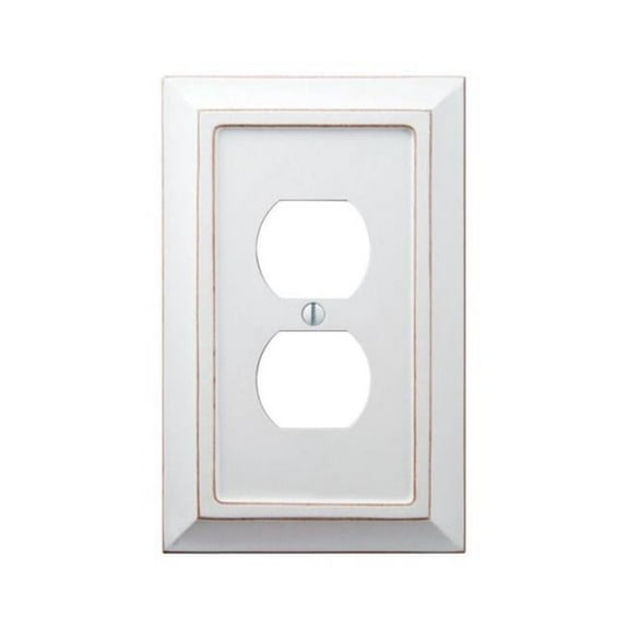 4040DDW Savannah Wood 1 Duplex Wall Plate White