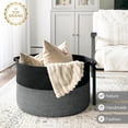 thumbnail image 2 of Ahot XXXLarge Cotton Rope Basket Woven Baby Laundry Baskets Blanket Baskets Toy Basket with Handle Comforter Cushions Storage Bin Thread Laundry Hamper - 21.7" x 21.7" x 13.8", 2 of 7