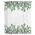 thumbnail image 2 of Green Eucalyptus Leaves Sheer Curtains 45 Inches Long, Watercolor Farmhouse Country Plant Light Filering Curtains, Breathable Simi Curtain Privacy Drapes for Kitchen Bathroom Small Window Treatment, 2 of 9