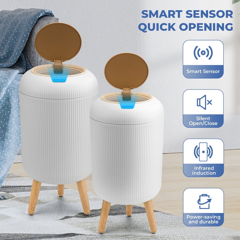 Touchless Automatic Trash Can Set 10L + 12L, Motion Sensor Smart Bins, Waterproof Design for Kitchen & Bathroom