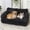 Beige, variant on Plush Calming Pet Sofa Bed – Raised Rim, Removable Cover & Non-Slip Bottom for Cats & Dogs (Dark Grey,Small)