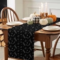 thumbnail image 3 of ERUNPONLY Black Botanical Table Runner - 72 Inch Long Vintage Wildflower Wheat Leaf Floral Cotton and Linen Blended Dress Scarves Farmhouse Table Runner for Kitchen Dining, Coffee Table, 13" x 72", 3 of 8