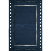 SAFAVIEH Bella Danita Bordered Wool Area Rug, Navy Blue/Ivory, 4' x 6'