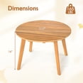 thumbnail image 3 of Gymax 2 Pcs Table d'Appoint d'Extérieur en Bois d'Acacia pour Patio 24,5 Pieds' Table d'Extrémité Ronde avec Plateau à Lattes, 3 of 10