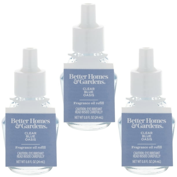 Clear Blue Oasis Fragrance Oil Refill, Better Homes & Gardens, 24 ml, 3Pack