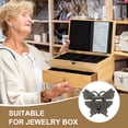 thumbnail image 5 of Uxcell Wooden Box Hasp Latch, Butterfly Vintage Engraved Hasp Latch Hook with Mounting Screws Bronze 44x50mm, 5 of 7