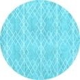thumbnail image 1 of Ahgly Company Indoor Round Abstract Light Blue Contemporary Area Rugs, 5' Round, 1 of 4