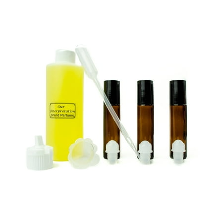 Grand Parfums Perfume Oil Set - Creed Aventus Men Type - Our Interpretation, with Roll On Bottles and Tools to Fill Them (1