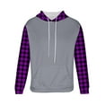 thumbnail image 6 of Txeol Oversized Hoodies for Men Big and Tall Fleece Lined Sweatshirts Christmas Plaid Long Sleeve Pullover Tops with Kangaroo Pocket Purple XXXXL, 6 of 6