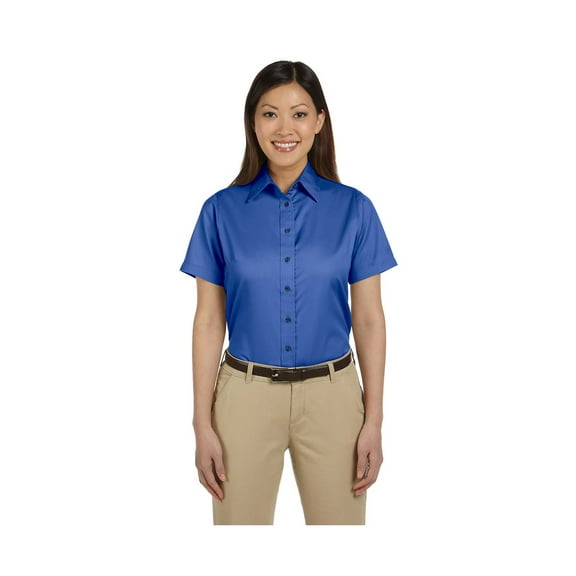 Harriton M500Sw Ladies' Easy Blend Short-Sleeve Twill Shirt With Stain-Release
