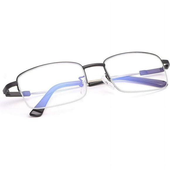Zshan Progressive Multifocus Presbyopic Reading Glasses Blue Light Blocking Half Frame Titanium Alloy No Line Multifocal UV Protection Computer Readers Eyeglasses Anti Glare Eyewear