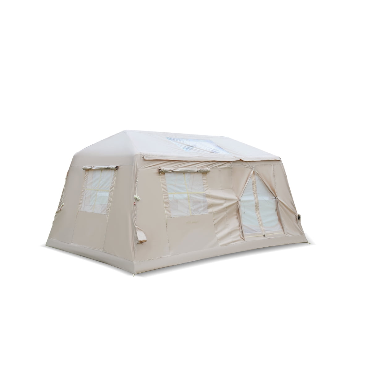 11 m² Inflatable Tent for Camping with 2-Room Design, Easy Setup 4-Season Waterproof Oxford Glamping Tent for 4/6/8 People